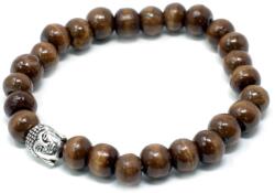 MyVanilla Ásvány Barna Fa Gyöngy Buddha Karkötő