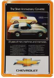HANGTIME Chevrolet "The silver Anniversary Corvette. " dombornyomott fémplakát 20 x 30 cm "TACMK3D07 (TACMK3D07)