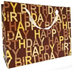  Dísztasak 36 x 27 cm "Happy Birthday design, barna (LAM488307-brown)