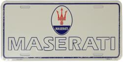 HANGTIME Maserati "logó" dombornyomott fémtábla/rendszámtábla 30, 4 x 15, 1 cm (92G-2404)