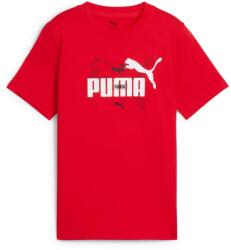 PUMA ESS logo LAB Summer junior gyerek póló, piros-fehér-fekete, S25 (68579511)