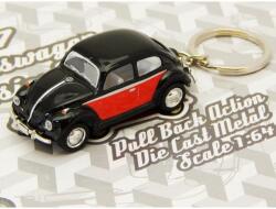 KiNSMART 1967 Classical Volkswagen Beetle 1: 64 fekete kulcstartó (KT2540DCK-12-black)
