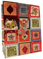  Dísztasak 33 x 26 cm "Karácsony, Merry Christmas, kockás (LAM342177L-Christmas-kockas)