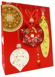  Dísztasak 46 x 33 cm "Karácsony, díszek, piros-zöld (LAM342312J-christmas-red)