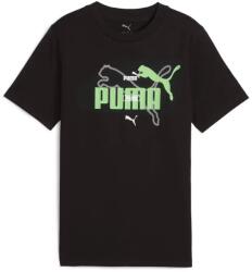 PUMA ESS logo LAB Summer junior gyerek póló, fekete-zöld-fehér, S25 (68579501)