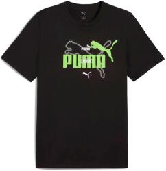 PUMA ESS logo LAB Summer férfi póló, fekete-zöld-fehér, S25 (68467101)