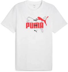 PUMA ESS logo LAB Summer férfi póló, fehér-piros-fekete, S25 (68467102)