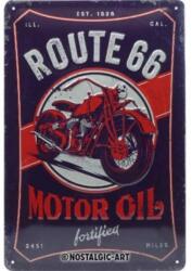 Nostalgic Art Route 66 dombornyomott fémplakát "Motor oil" 20 x 30 cm (NOSFEMPLAKAT20x30-route66motoroil)