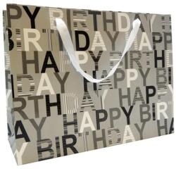  Dísztasak 36 x 27 cm "Happy Birthday design, ezüst (LAM488307-silver)