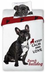 FARO Tekstylia Kutyás - Best Friends - Keep calm and love french bulldog ágyneműhuzat szett 140 x 200 + 70 x 90 cm (BEST FRIENDS 004)