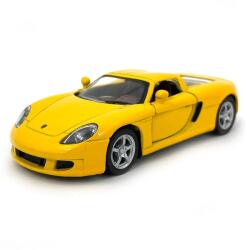 Kinsmart Porsche Carrera GT sárga hátrahúzós autó 1: 36 (KT5453D-12/KT5081)