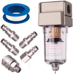 Technic Kit de Filtrare Aer, Uscător și Separator de Apă cu Fitinguri 1/4" și Bandă PTFE (TF2-9434)