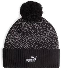 PUMA uniszex ESS Pom bojtos téli kötött sapka, fekete-szürke-fehér, S24 (02546901)