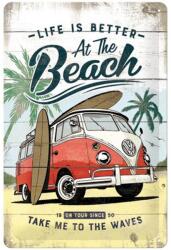 Nostalgic Art Volkswagen dombornyomott fémplakát 20 x 30 cm"Bulli Beach (NOSFEMPLAKAT20X30-VW-BulliBeach)