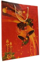  Dísztasak 32 x 26 cm "Karácsony, harang, piros-sárga (LAM488601-harang)