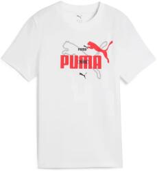 PUMA ESS logo LAB Summer junior gyerek póló, fehér-piros-fekete, S25 (68579502)