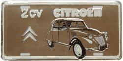 HANGTIME Citroen"2CV" dombornyomott fémtábla/rendszámtábla 30, 4 x 15, 1 cm (92C-0954)
