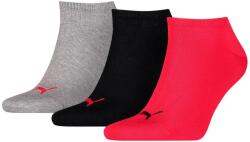 PUMA 3 páros csomagolású sneaker uniszex zokni, piros-fekete-szürke (90680702)