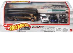 Mattel Track Day "Euro Hauler '84 Audi Sport Quattro Lamborghini Essenza SCV12 Sauber-Mercedes C9" Premium Hotwheels model auto 1: 64 szett (HKC15/GMH39)