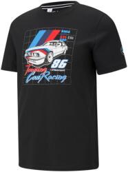 PUMA BMW M Motorsport Vintage férfi póló, fekete-kék-piros 'Touring Car Racing 86