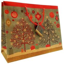  Dísztasak 33 x 26 cm "Karácsony, fa, díszek, piros-zöld (LAM342182L/LAM342183L-christmas)