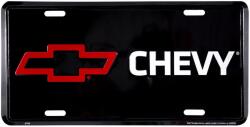 HANGTIME Chevy "red logo" dombornyomott fémtábla/rendszámtábla 30, 1 x 15, 1 cm (2708)