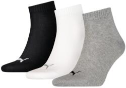 PUMA 3 páros csomagolású quarter uniszex zokni, fekete-fehér-szürke (90697821)