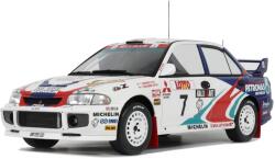 OttOmobile Mitsubishi Lancer Evo III GR. A fehér #7 T. Makinen Rally Australia 1996 modellautó 1: 18 (OT475)