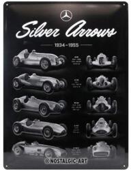 Nostalgic Art Mercedes-Benz dombornyomott fémplakát"Silver Arrowy" 30 x 40 cm (NOSFEMPLAKAT30x40-MerciSilverArrowy)