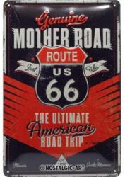 Nostalgic Art Route 66 dombornyomott fémplakát "Mother road" 20 x 30 cm