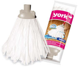 York Cap Mop Sintetic Alb MIDI Compatibil cu Mânerele York, Ideal pentru Curățarea Pardoselilor din Lemn și Plăci Ceramice (yrx_078030)
