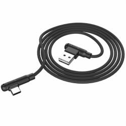 hoco. X46 USB Type-C - USB 3A töltõ és adatkábel 2x derékszögű kábel 1m fekete