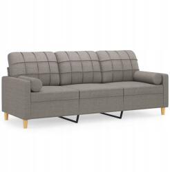 3 személyes kanapé párnákkal, taupe szín, 180 cm, szövet (8721012057647)