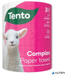 Tento Háztartási papírtörlő, tekercses, 3 rétegű, 220 lap, TENTO "Complex", fehér (229437) - alter