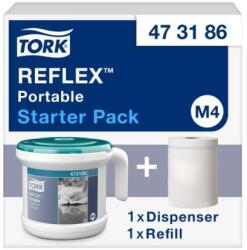Tork Papírtörlő adagoló középrésszel. TORK Reflex hordozható M4 letekercselő