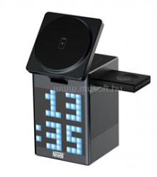Newell induOne MagPlay 3 in 1 töltőállomás + hangszóró + óra, 3 eszköz töltés, LED kijelző, RGB, animációs lehetőségek (NL4612) (NL4612)
