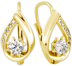 Soliter Brilio Gyönyörű sárga arany fülbevaló cirkónium kövekkel 239 001 00531