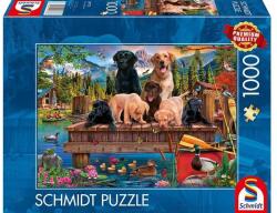 Schmidt Spiele 1000 db-os puzzle - Dog Family by the Lake (59778) (59778)