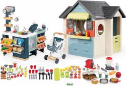 Smoby Set căsuță cu restaurant și supermarket Maxi Market Chef House Life Smoby extensibilă cu frigider și alimente (SM810407-3) Casuta pentru copii