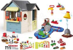 Smoby Set căsuță cu restaurant de grădină și pistă de apă Chef House DeLuxe Smoby extensibilă cu alimente și joc de apă Cârtiță (SM810407-2) Casuta pentru copii