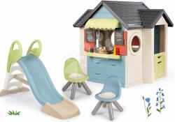 Smoby Set căsuță cu restaurant și magazin Chef House Life Smoby extensibilă și tobogan 150 cm cu joc de apă și două scăunele (SM810407-6) Casuta pentru copii