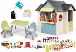 Smoby Set căsuță cu restaurant și magazin cu loc de stat Chef House Life Smoby extensibilă cu măsuță și scăunel și electrocasnice cu alimente (SM810407-5) Casuta pentru copii