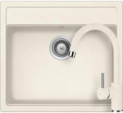 SCHOCK Schock Nemo N-100 konyhai mosogatótálca 570 x 510 mm és Schock Plutos konyhai csaptelep Cristalite Vanilla, világos bézs (SETNN100PVANI)