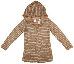 Asti Lányka kapucnis kötött kardigán nyers bronz csíkkal