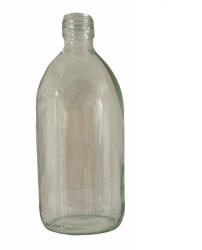  Háztartási üveg - 500 ml, átlátszó, 28 mm-es menettel