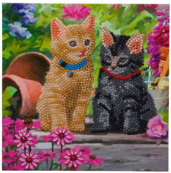 Craft Buddy Crystal Art Gyémántszemes emléklap - Cicák 18x18cm