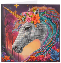 Craft Buddy Crystal Art Gyémántszemes emléklap - Unikornis 18x18cm