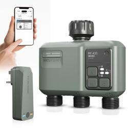 Zadabso Zadabso® öntöző/kerti víz időzítő, Wifi adapter, Wifi és Bluetooth, 3 kimenet, Tuya App kompatibilis, eső időzítő, kerti pázsithoz, elemmel működtethető (DAB2003)