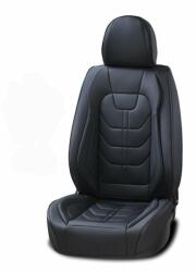  Univerzális autósüléshuzat-szett, fekete eko-bőr és fekete perforált eko-bőr kárpitozás, elöl-hátul