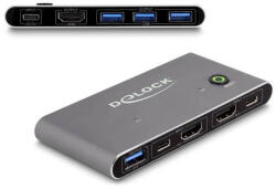 Delock HDMI KVM 8K 60 Hz kapcsoló USB 5 Gbps (DL-18647)